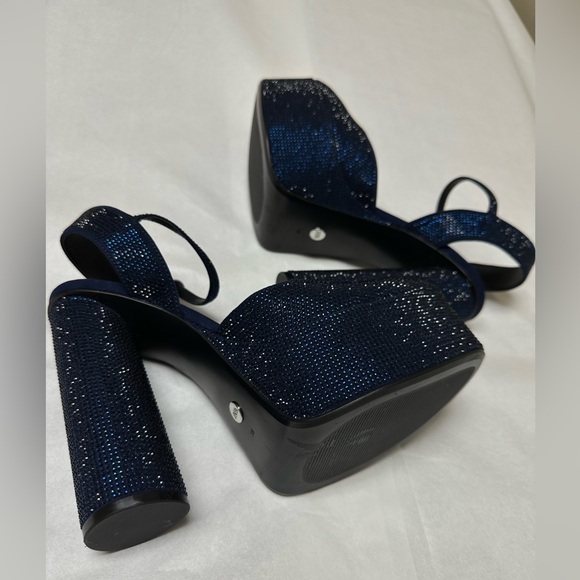 NEW 💙 Zara RHINESTONE HEELED PLATFORM SHOES - Picture 10 of 14